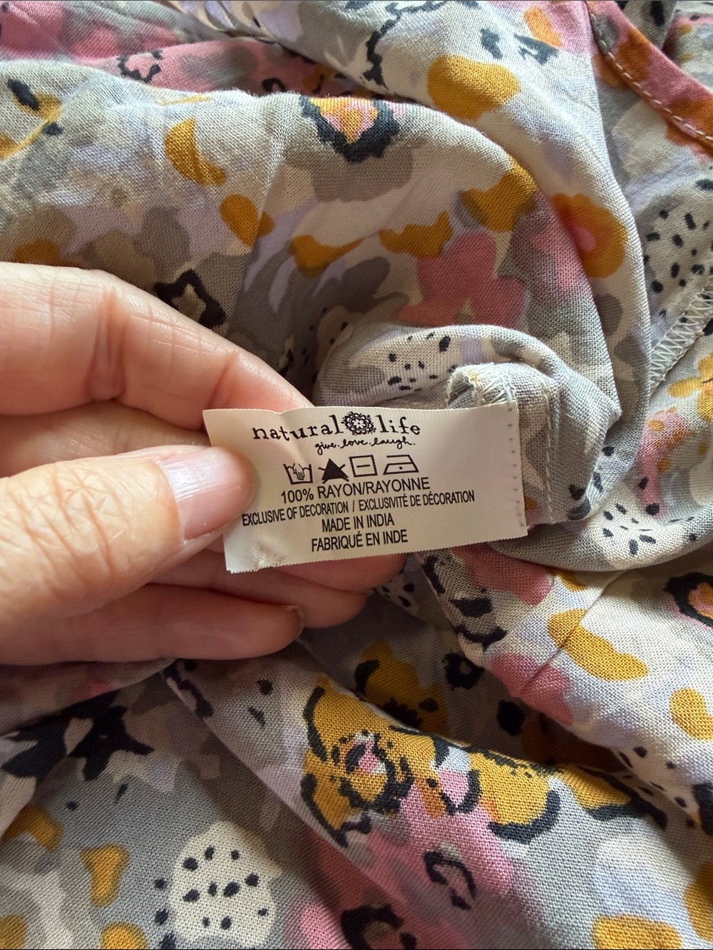 Natural Life Avery Dress embroidered floral midi print hand crochet Sz S NEW - Picture 11 of 12